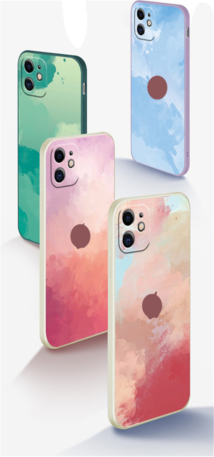 苹果12promax手机壳iphonexsmax适用于7plus/8plus硅胶荷叶青