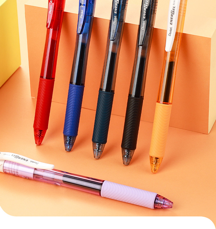 派通速干中性笔bln105学生用按动考试专用水笔盒装签字黑笔