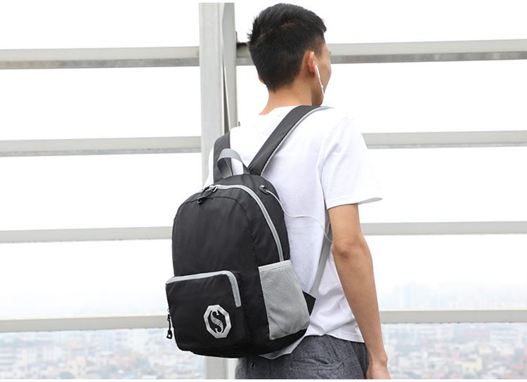 旅游双肩包男超轻便折叠皮肤包女防水学生书包大容量户外旅行背包