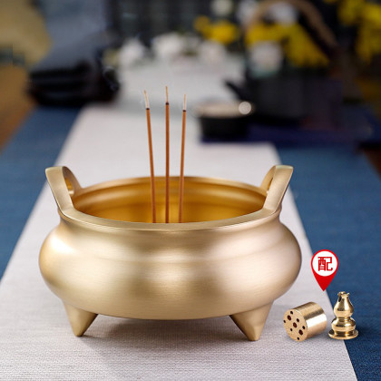 线香宣德炉铜制香炉家用室内熏香炉大小檀香薰炉烧香的炉上香供佛
