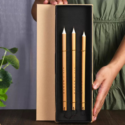 成竹堂古法鸡距笔小楷毛笔狼毫蒜头笔短峰小号专用缠纸笔