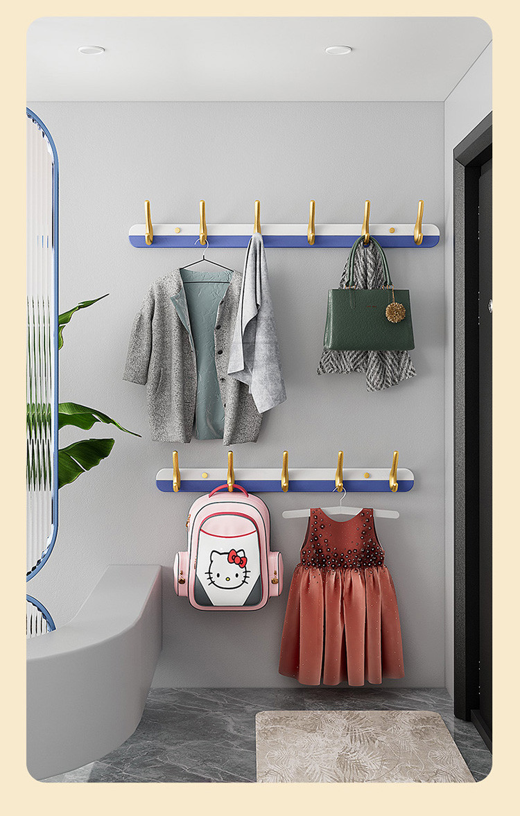 挂衣架壁挂墙上玄关进门后入户轻奢衣服挂钩门口免打孔创意挂衣钩