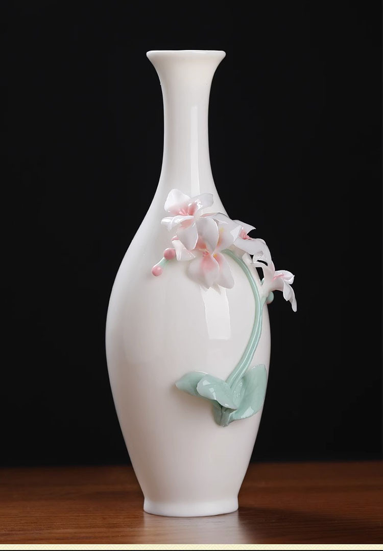 手工美人瓶高级感陶瓷花瓶摆件客厅玄关插花摆件新中式家居装饰品