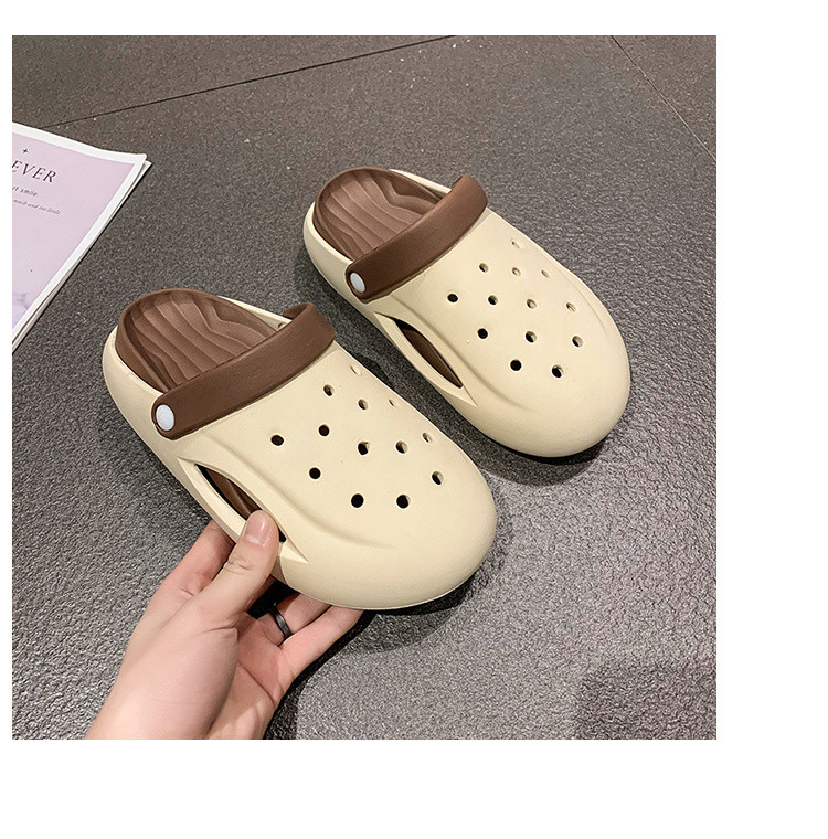 洞洞鞋女士2024夏季新款软底包头半拖鞋户外休闲沙滩凉拖鞋