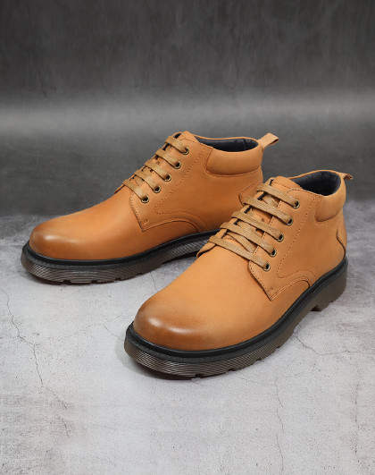 新品男鞋高帮工装靴易打理油蜡磨砂皮潮鞋时尚马丁靴男靴子男