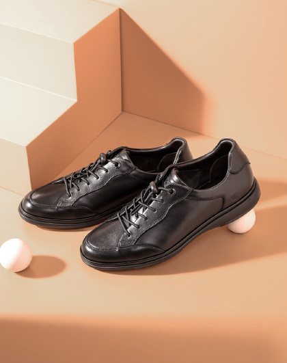 【松紧带】男士平底舒适生活鞋男皮鞋加州鞋牛皮革休闲鞋皮鞋