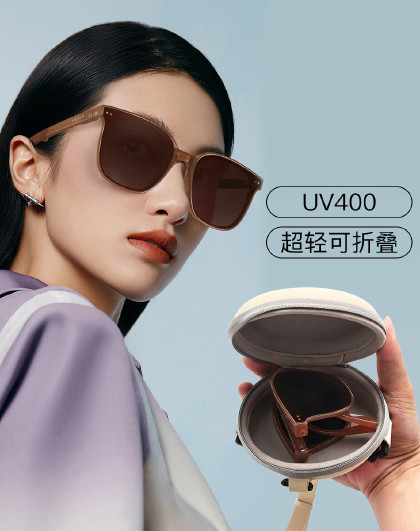 gm墨镜女太阳镜男防紫外线2024款渐变茶眼镜高级感潮流出游镜