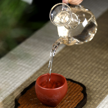 紫砂艺人乔辰80cc原矿大红袍忆江南宜兴紫砂杯品茗杯主人杯