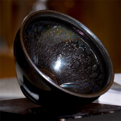 非遗传承人陆承军9cm黑曜束口建盏100cc茶盏茶杯主人杯品茗杯