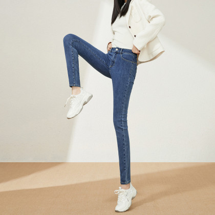 【22年春季新品】时尚牛仔裤女四面弹小脚裤修身打底裤女裤子女