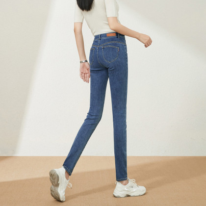 【22年春季新品】时尚牛仔裤女四面弹小脚裤修身打底裤女裤子女