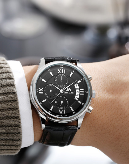 手表男休闲舒适百搭腕表学生时尚简约皮带男款腕表防水男士手表