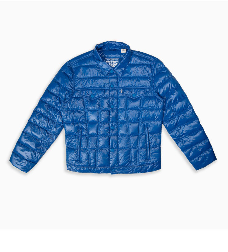 李维斯男士蓝色羽绒夹克外套