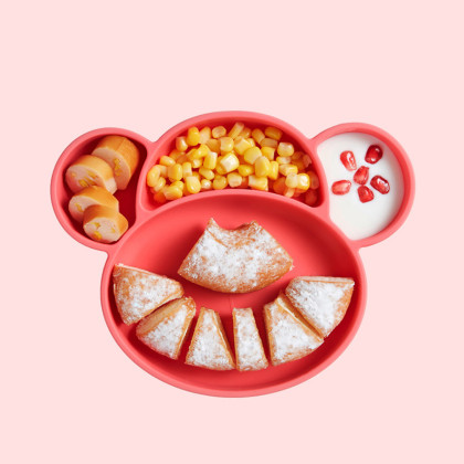 儿童硅胶餐垫卡通吸盘餐盘餐碗防摔宝宝辅食分格餐具学习碗