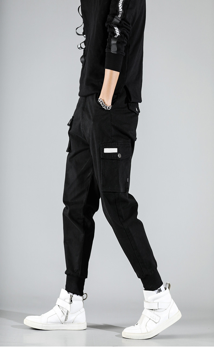 男士潮流工装裤男潮牌哈伦裤男束脚裤韩版长裤宽松休闲裤