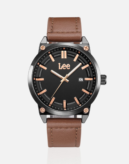 lee时尚潮流条钉刻度石英男表
