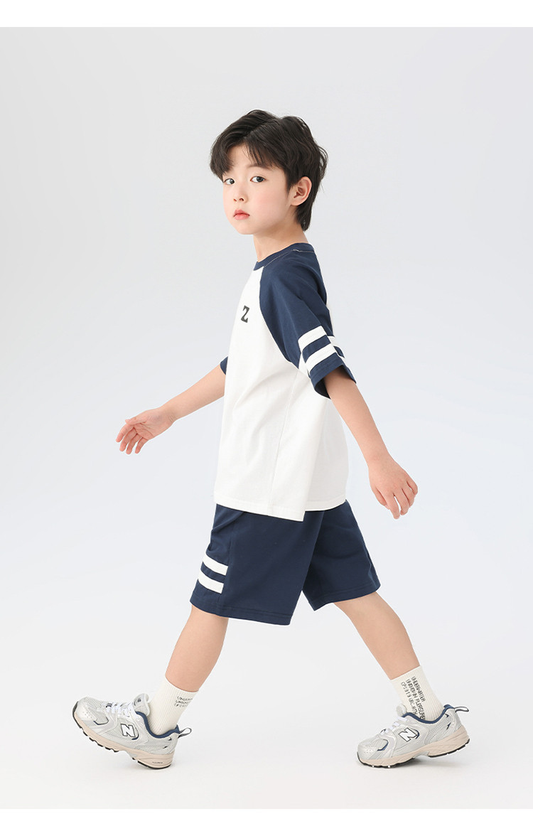 男童夏季套装短袖2024儿童运动两件套纯棉透气中大童男孩衣服