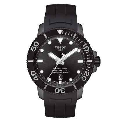 天梭海星系列潜水表 夜光机械橡胶带男士运动手表t120