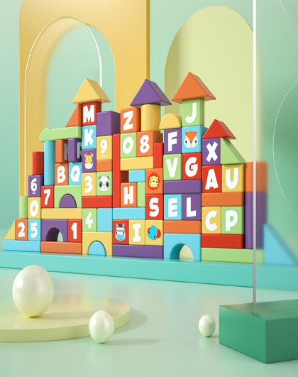 【4件街景串加展示盒】俐智迷你街景积木儿童益智拼插