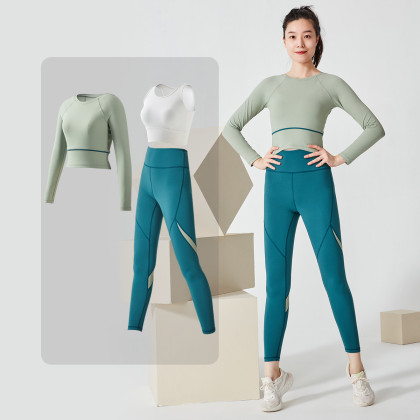 【清新简约三件套】运动服套装跑步服女款瑜伽服女套装室内