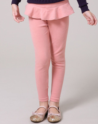 女童粉色紧身打底裤