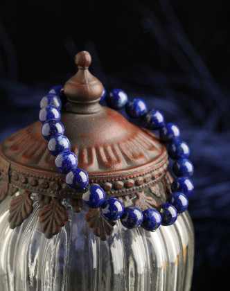 靛蓝绽放天然水晶手链手串简约个性青金石手链情侣手链