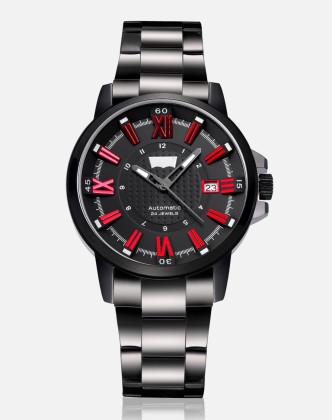 李维斯男款立体刻度简约时尚机械表