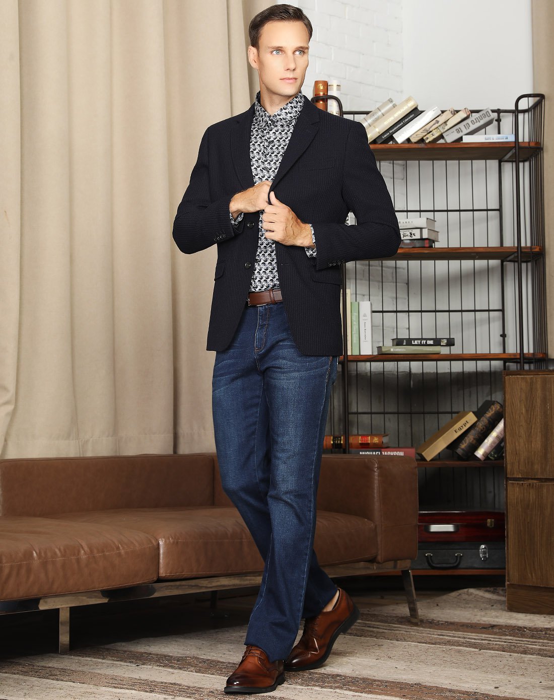 羊毛混纺文雅大气商务款男款单西服