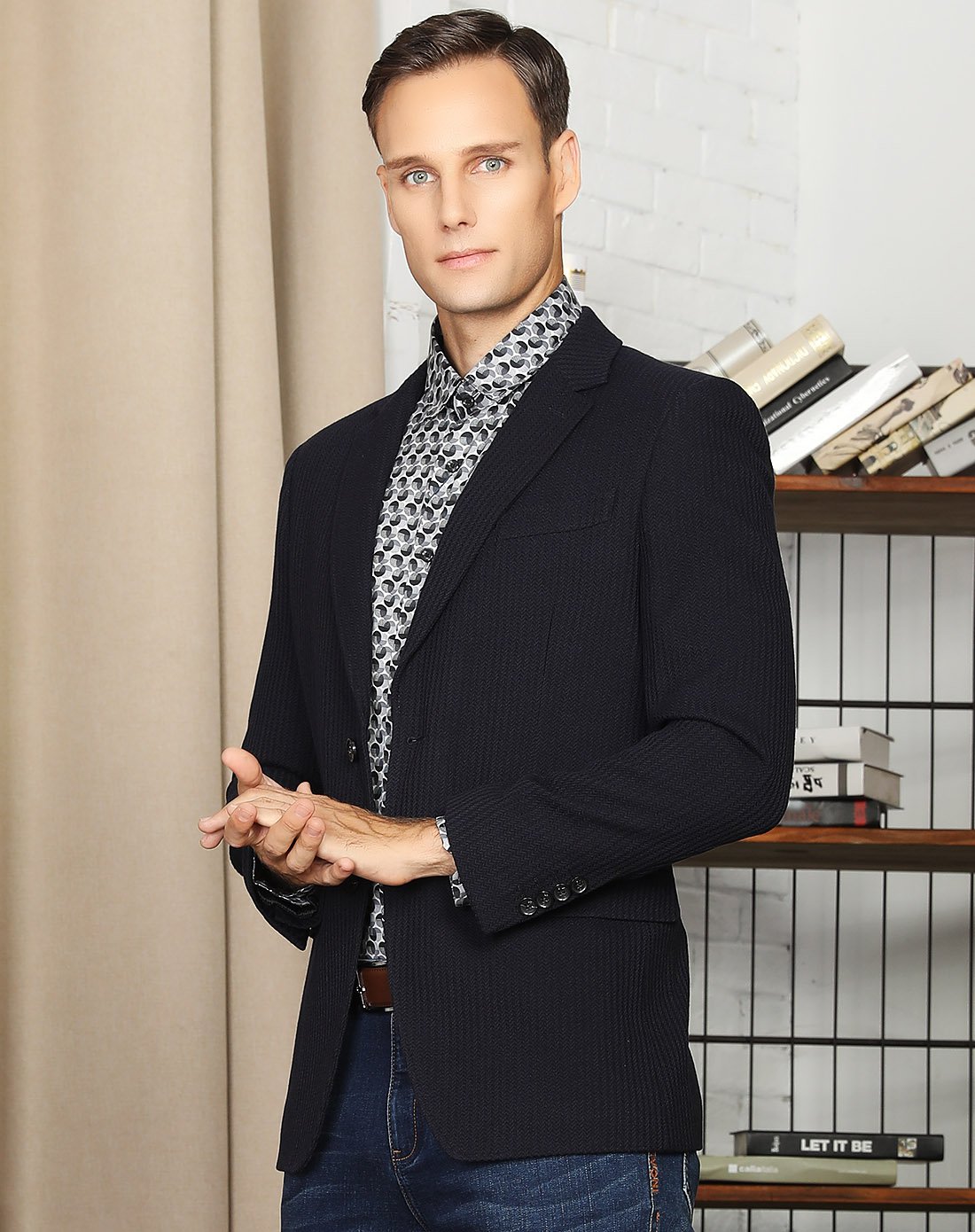 羊毛混纺文雅大气商务款男款单西服