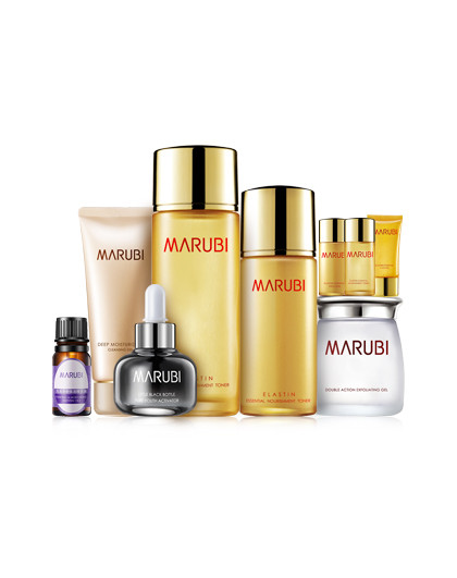 丸美marubi 弹力蛋白水乳精选装 水乳 小黑瓶 去角质 精油 套装