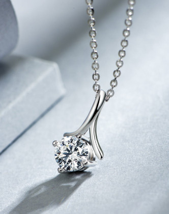 s925银约简克拉恋人锁骨链项链