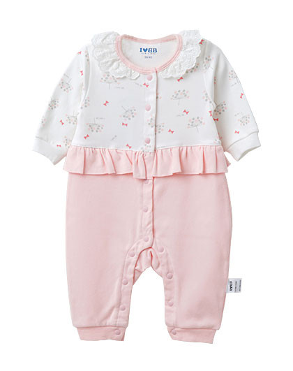 下一代 童装男女宝宝哈衣爬服 柔软舒适 花语花边全开连体衣