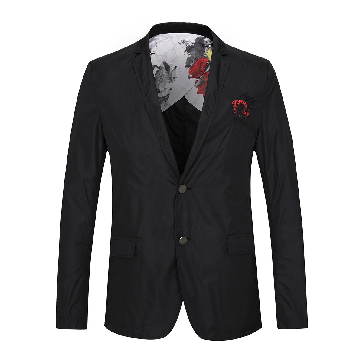 男款个性刺绣图案休闲西服