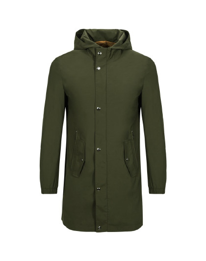 柒牌 连帽长款保暖风衣