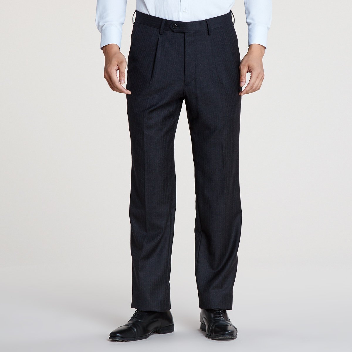 2018新款男款秋冬装单折商务羊毛真丝绅士西裤