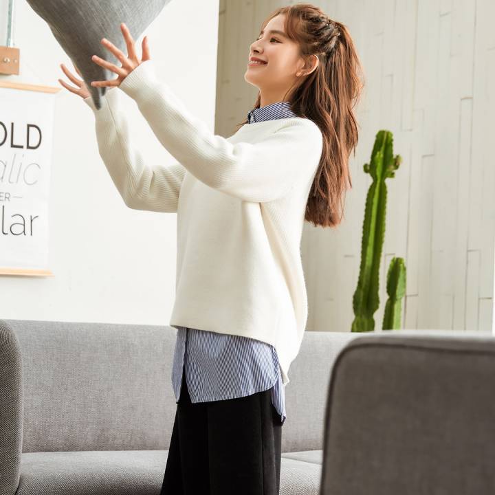 秋冬装新款女毛衣宽松套头针织衫原宿潮流休闲