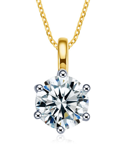 【人气热销】日本珠宝 18k金钻石吊坠经典百搭10分钻圆钻套链