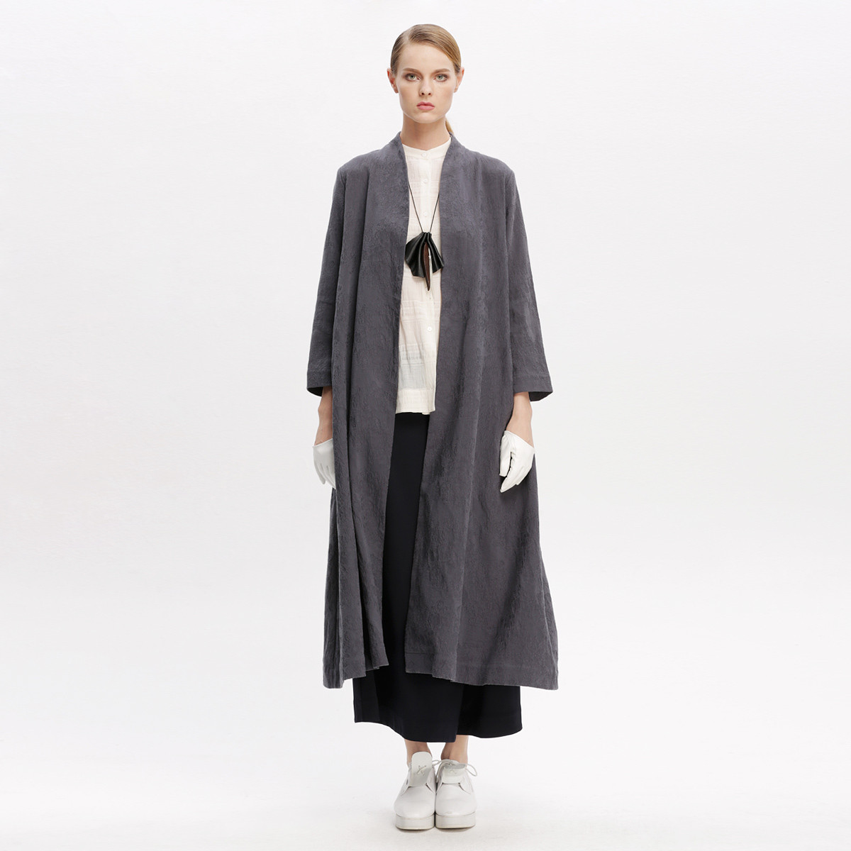 希色myscissors秋装长袖a摆长款风衣