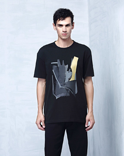 欧宝原创潮牌男装简约百搭舒适针织休闲短袖上衣男式t恤