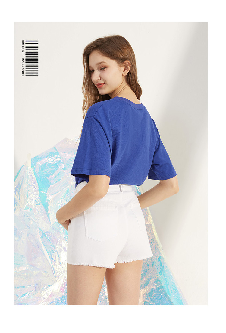 以纯线上品牌新款夏季女式t恤宽松休闲百搭中袖t恤女