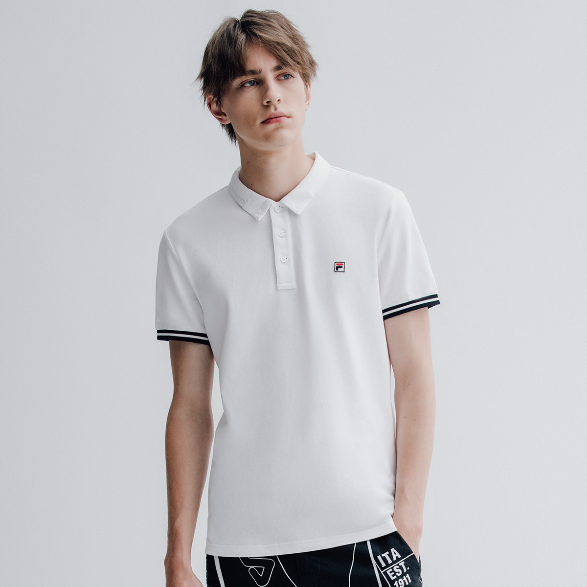 斐乐男装夏季 男款时尚运动短袖polo