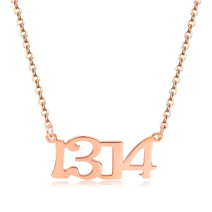 黛慕妮au750浪漫表白字母1314玫瑰金套链18k金项链