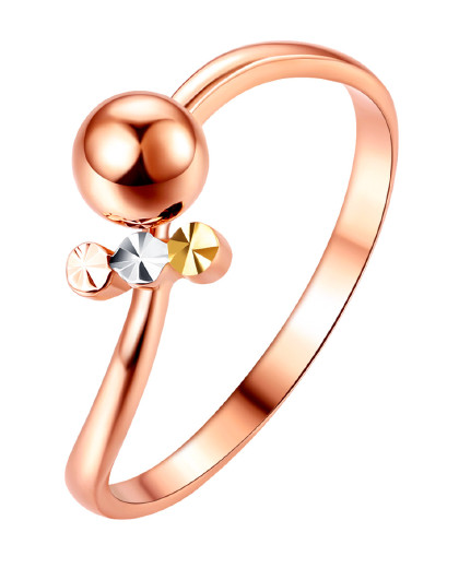 吾昔au750彩金戒指18k金戒指