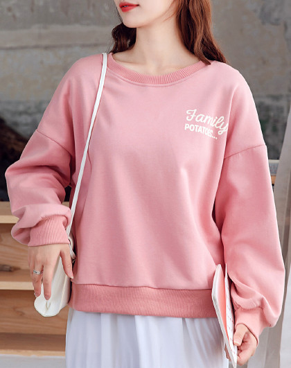 斯贤2020春季韩版条纹拼色圆领卫衣长袖卫衣女上衣潮89w158001_唯品会