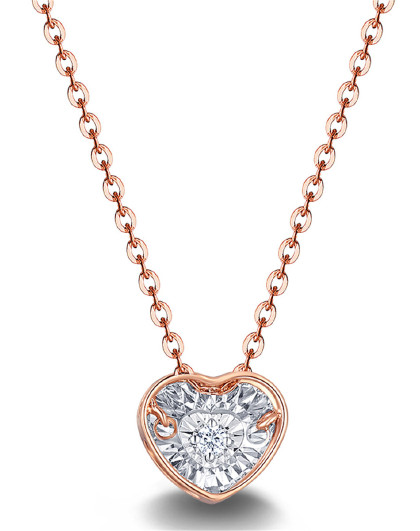 【520告白礼】潮宏基心动18k金钻石项链灵动钻石项链女