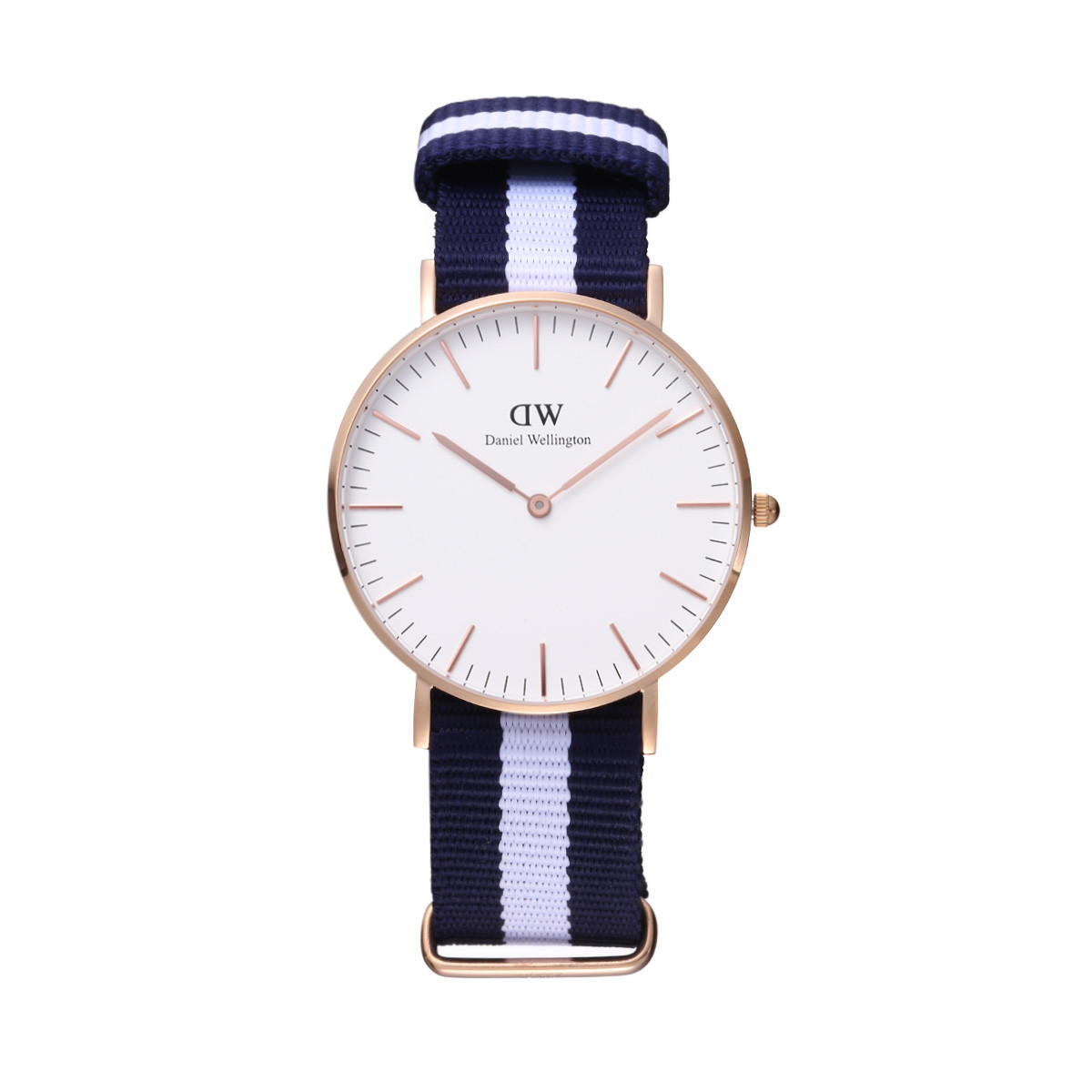 dw女表 36mm金边黑/白表盘 尼龙带石英手表腕表
