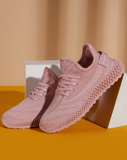 2020新款简约轻盈透气女款飞织跑步鞋女士休闲鞋女鞋