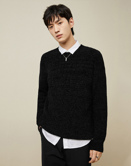 男装2020秋冬新品男士雪尼尔时尚潮流男式毛衣