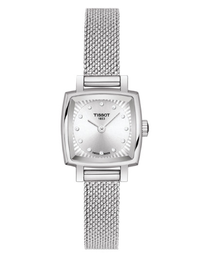 天梭 乐爱系列 钻石镶嵌刻度 方形简约表盘 石英女表