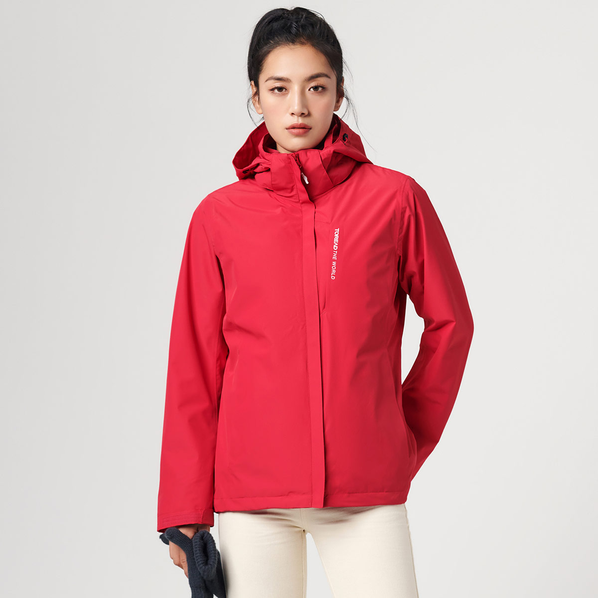 探路者 专柜同款 保暖休闲 女款套绒冲锋衣